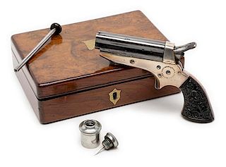 English Cased and Proofed Tipping & Lawden Sharps Four-Barrel Pistol 