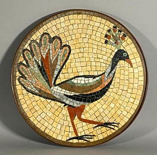 Mid Century Mosaic Panel, Peacock
