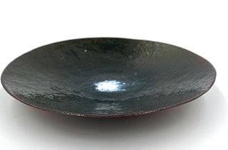 Modern Enamel on Copper Dish, Unsigned
