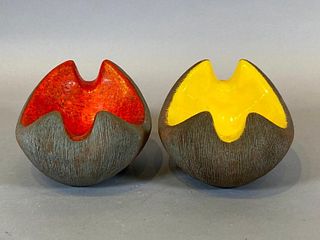 Two Marcello Fantoni Glazed Ceramic Ash Bowls