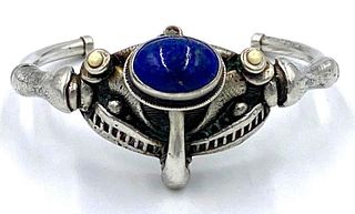 Silver and Lapis Cuff Bracelet