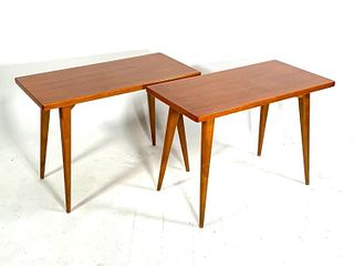Pair of Swedish Mid-Century Walnut or Teak Occasional Tables