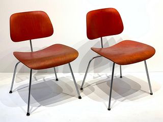 Pair of Charles and Ray Eames LCM Chairs