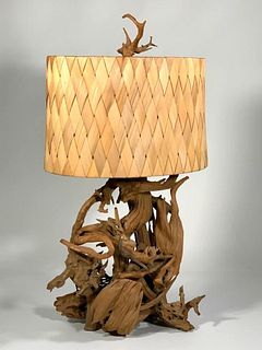 Charming Mid-Century Driftwood Table Lamp