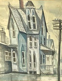 Stan Rosenthal Watercolor, Victorian House