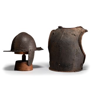 17th Century Pot Helmet, Breastplate