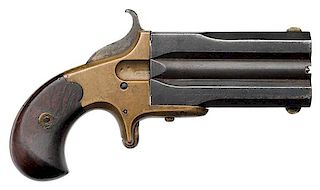 Frank Wesson Large Frame Superposed Two-Barrel Pistol with Sliding Double-Edge Dirk in Center Section 