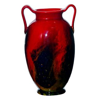 Royal Doulton Sung Flambe Double Handled Vase, Noke, Moore