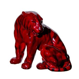 Royal Doulton Flambe Animal Figurine, Tiger, Seated HN912