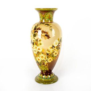 Large Doulton Lambeth Faience Floral Vase