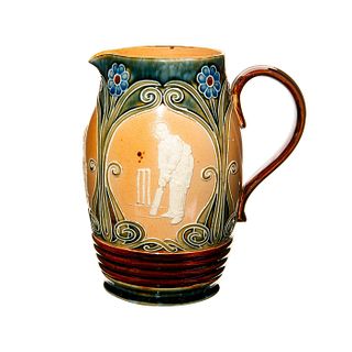 Royal Doulton Art Nouveau Style Stoneware Jug, Cricketers