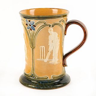 Doulton Lambeth Art Nouveau Style Beer Mug, Cricket