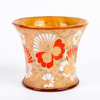 Doulton Lambeth Hand Painted Stoneware Vase