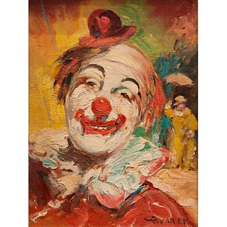W.P. Van Ed Signed Original Oil Painting Clown