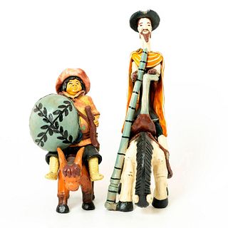 2 Vintage Art Pottery Figurines, Don Quixote, Sancho Panza