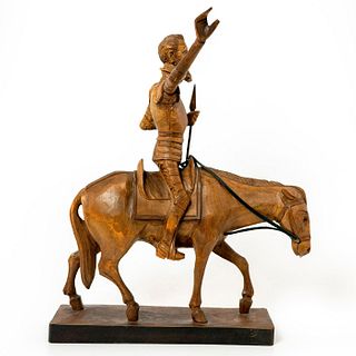 Ouro Artesania Carved Wood Figurine, Don Quixote