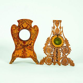 2 Wooden Art Deco Watch Holders