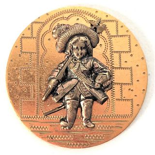 1 DIVISION 1 BRASS PICTURE BUTTON "THE LITTLE COLONIAL"