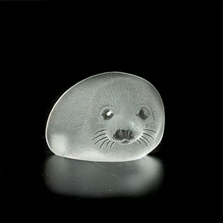 Mats Jonasson Wildlife, Crystal Paperweight, Baby Seal