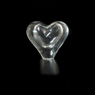Heart Shaped, Clear Glass Vase, Unmarked