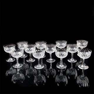 12pc Waterford Normandy Crystal Champagne Glasses by Thomas Webb