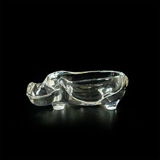 Vintage Glass Figural Trinket Dish, Hippopotamus