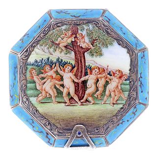 Italian Silver and Enamel Compact