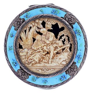 .800 Silver, Enamel and Composite Compact