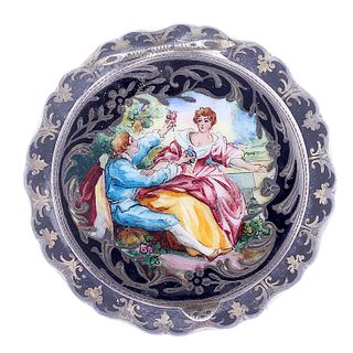 Austrian .915 Silver and Enamel Compact