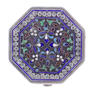 Silver and Enamel Compact