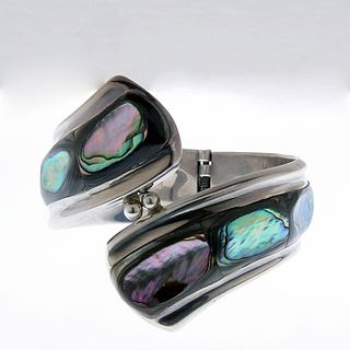Sterling Abalone Expandable Cuff Bracelet