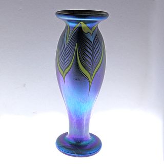 Tiffany Pulled Feather Vase
