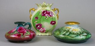 Grouping of 3 Limoges Porcelain Vases