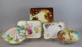 Limoges Porcelain Hand Painted Platters & Nappy