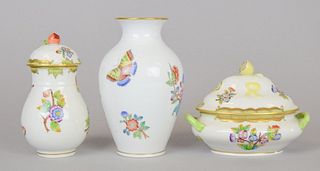 3 Pieces of Herend Queen Victoria Porcelain