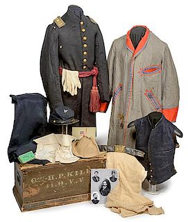 Capt. H.P. Kile, 41st Ohio Infantry Civil War Uniform with Camp Trunk, Captured Confederate House Coat and More 
