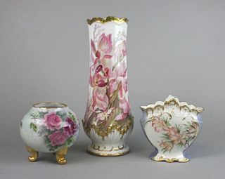 Lot of Three Porcelain Vases