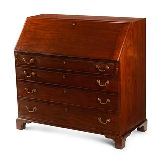 A George III Style Mahogany Slant Front Desk
Height 43 1/2 x width 47 x depth 22 inches.