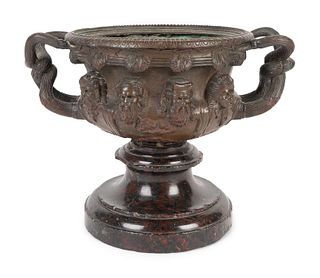 A Grand Tour Bronze of the Warwick Vase
Height 8 x width 11 inches.
