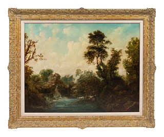Artist Unknown
(British, 19th Century)
Landscape with Watering Cattle