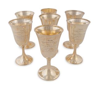 A Collection of Seven American Silver Goblet Trophies
Height of tallest 6 3/4 inches.