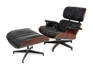 A Herman Miller Charles and Ray Eames Lounge Chair 
Chair height 32 x width 32 x depth 33 inches.