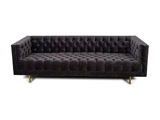 A Contemporary Smokey Grey Tufted Velvet Sofa
Height 30 x length 92 x depth 35 1/4 inches