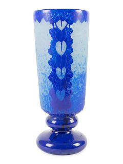 A Charles Schneider La Verre Francais Cameo Glass Vase
Height 15 1/4 x diameter 6 inches.