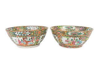 A Pair of Chinese Export Gold Medallion Bowls
Height 4 1/2 x diameter 10 3/4 inches.