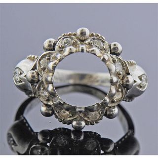 Mid Century Platinum Diamond Ring Setting