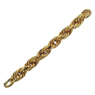 Bottega Veneta Silver Gold Tone Chunky Chain Bracelet