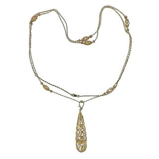 Milor Italy 14K Gold Diamond Crystal Pendant Necklace