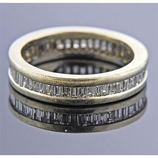 14k Gold Baguette Diamond Eternity Wedding Band Ring 