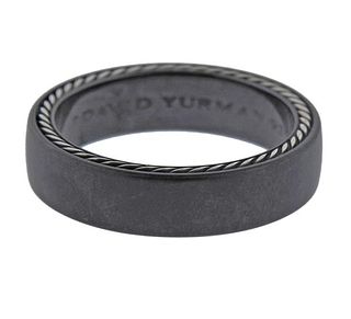 David Yurman Silver Titanium Band Ring